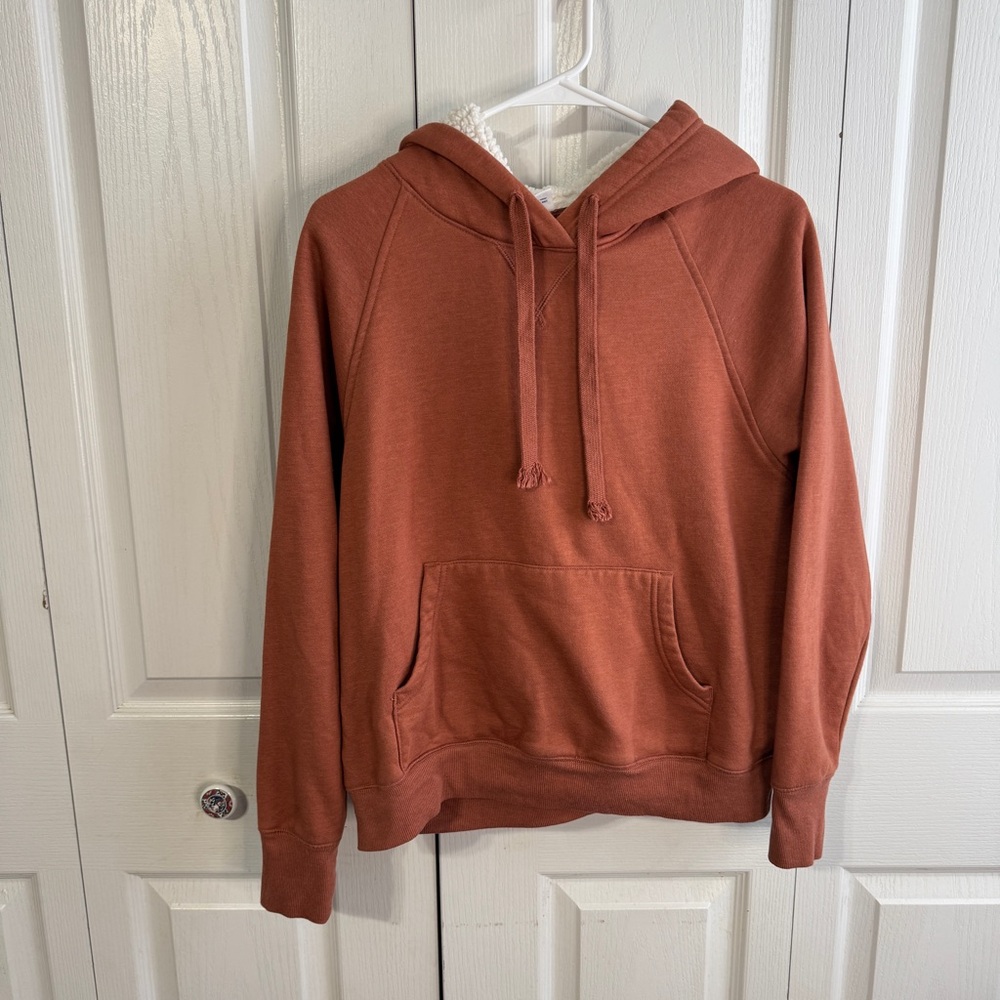 Old Navy Orange Sherpa hood hoodie size large